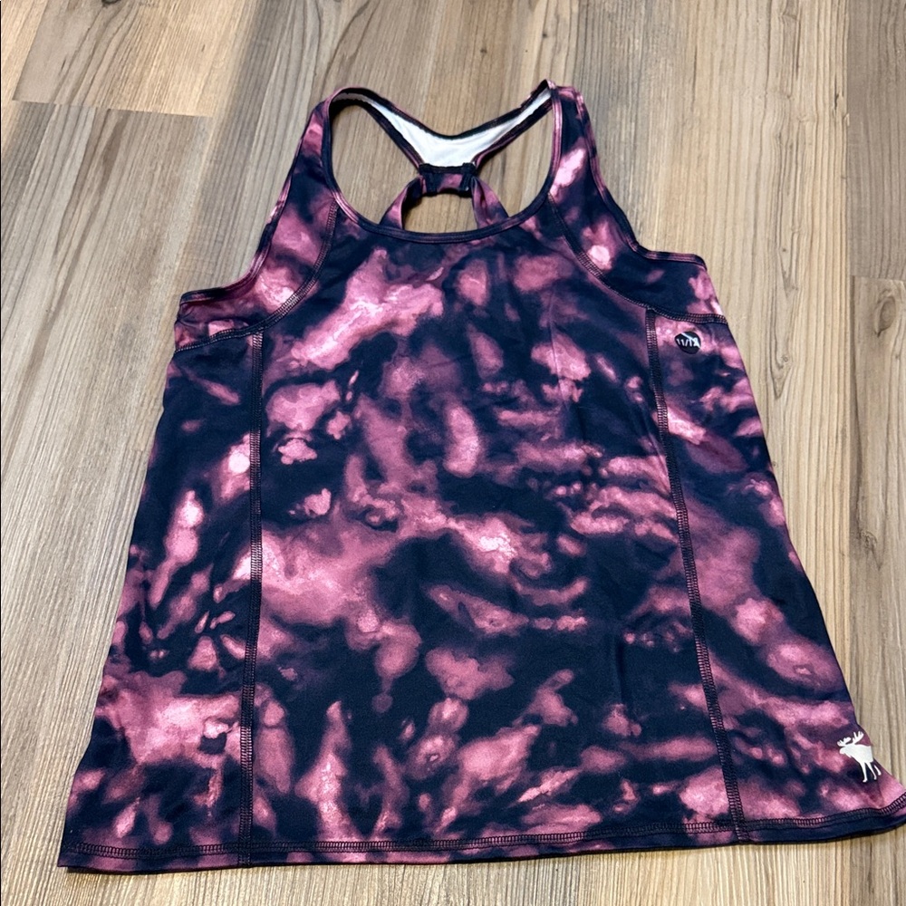 Abercrombie kids Pink and Black Tie-Dye Tank Top